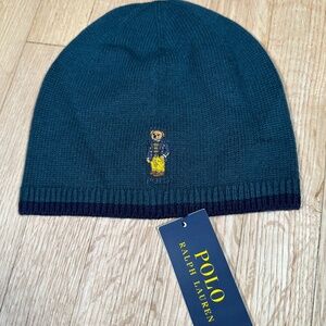 Polo Ralph Lauren Bear Beanie Green One Size 8-20 Brand New With Tags